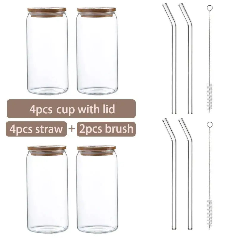 Glass Cup Bamboo Lid