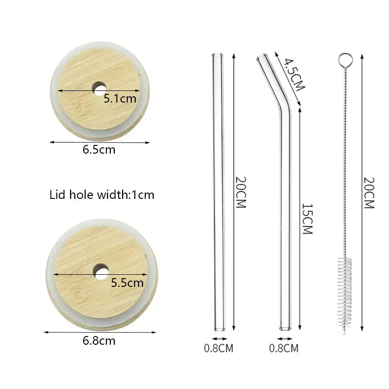 Glass Cup Bamboo Lid