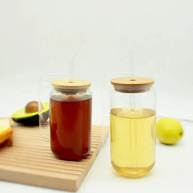Glass Cup Bamboo Lid
