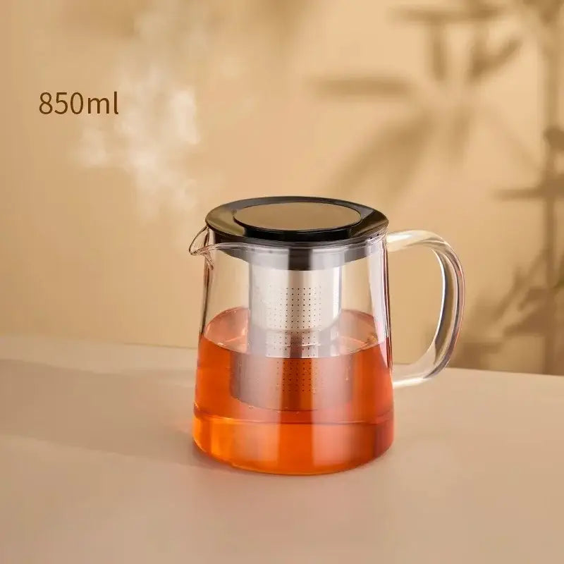Glass Flower Teapot Set