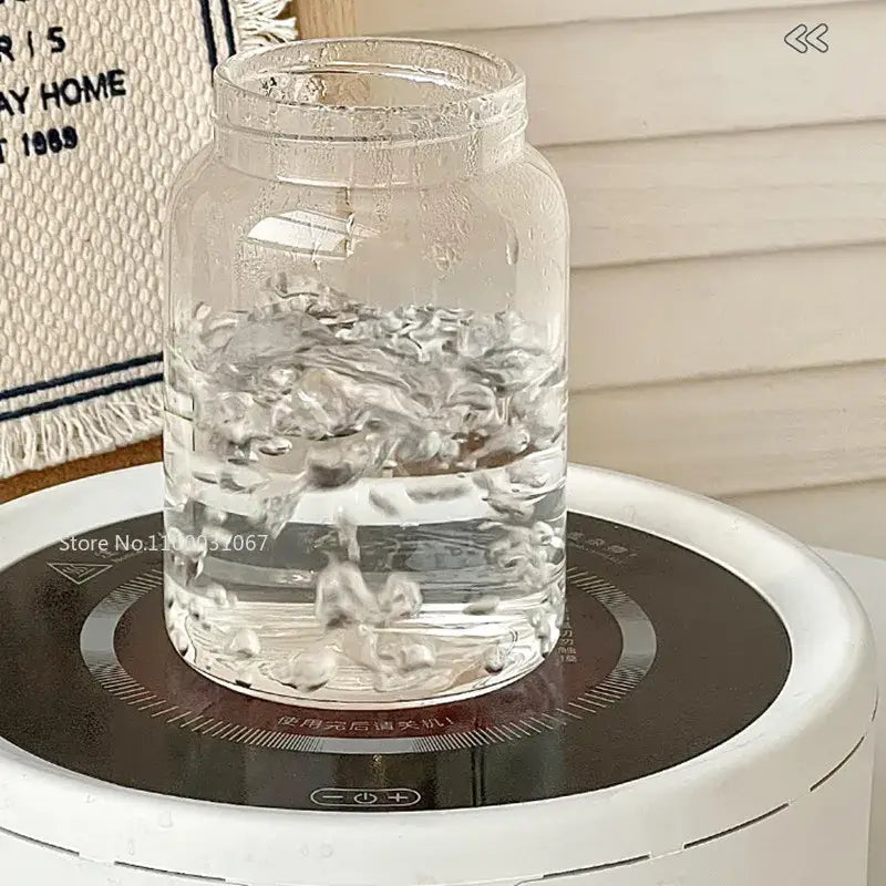 Glass Tea Cup Wood Lid