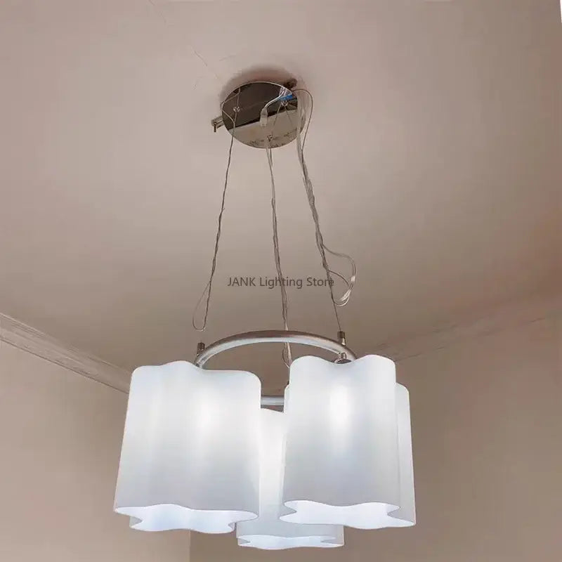 White Black Glass Ceiling Light