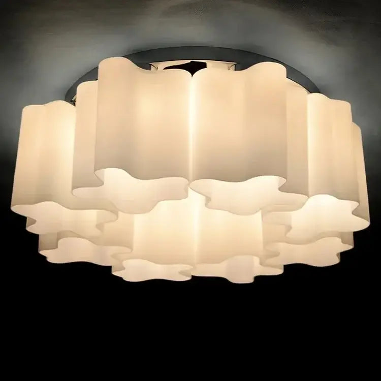 White Black Glass Ceiling Light