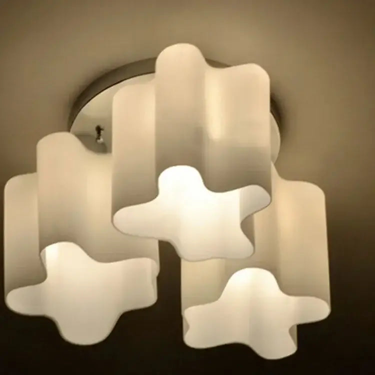 White Black Glass Ceiling Light