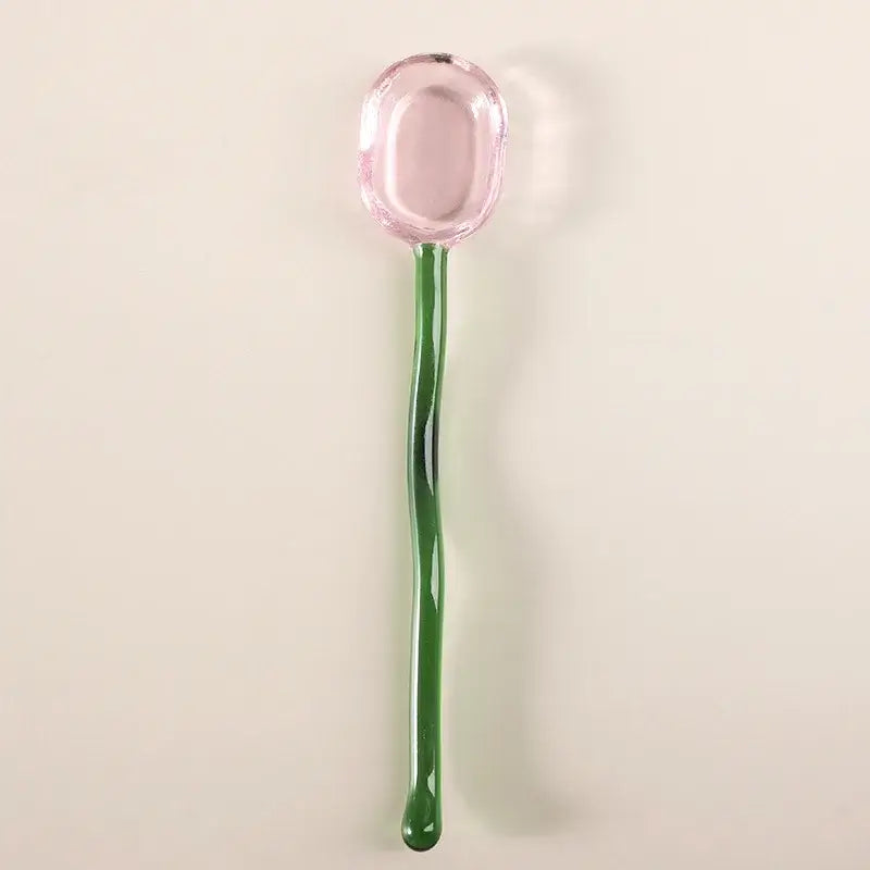 Colorful Glass Dessert Spoons