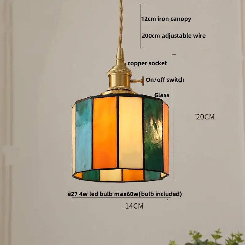 Colorful Glass Cube Pendant