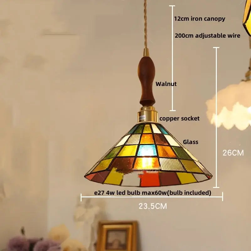 Colorful Glass Cube Pendant