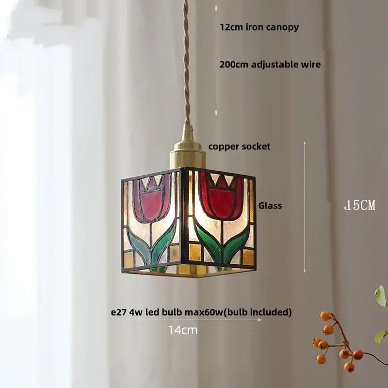 Colorful Glass Cube Pendant