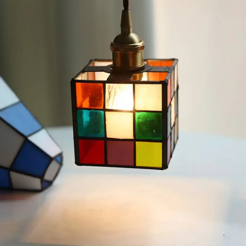 Colorful Glass Cube Pendant