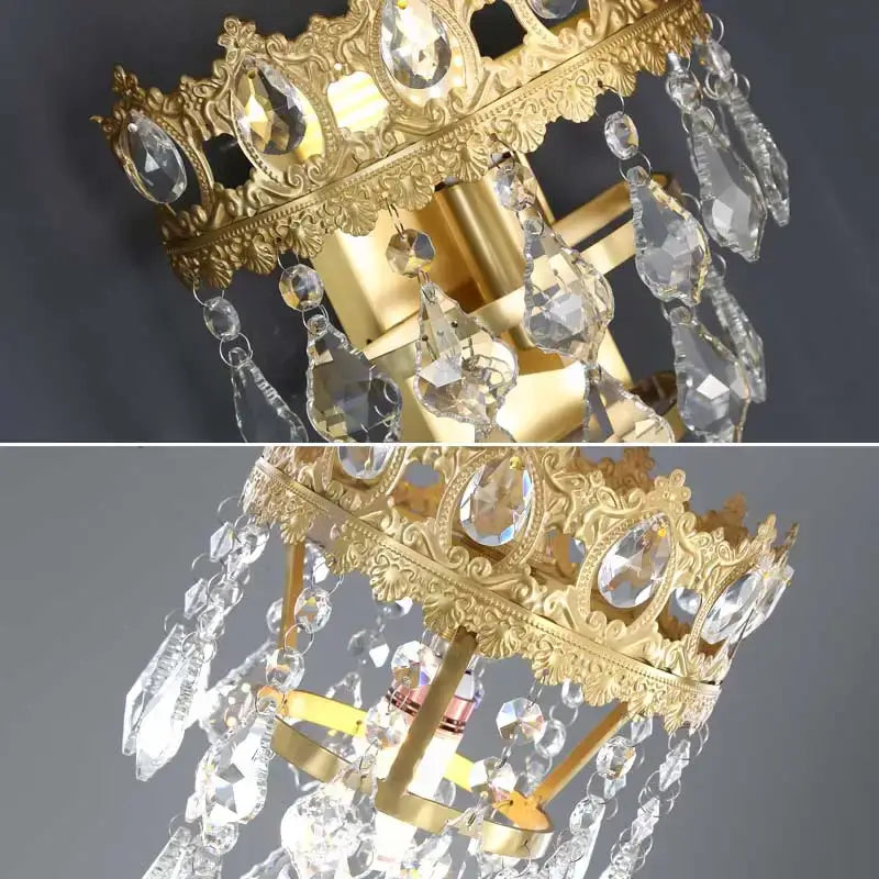 Copper Crystal Chandelier Light