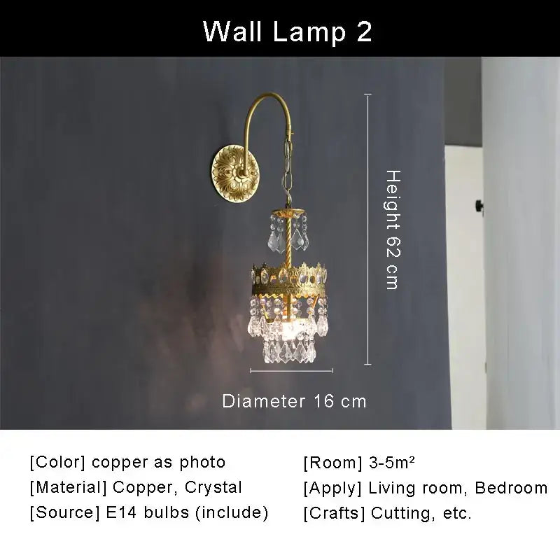 Copper Crystal Chandelier Light