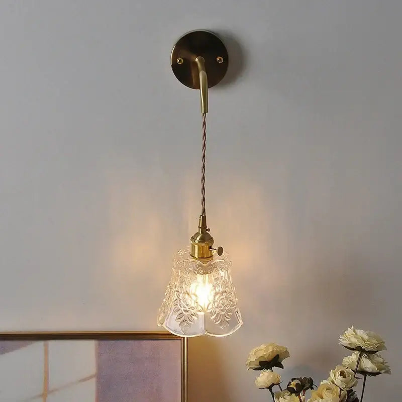 Etched Glass Wall Sconce