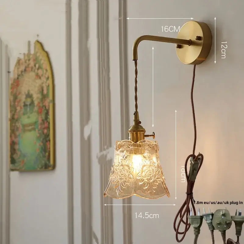 Etched Glass Wall Sconce