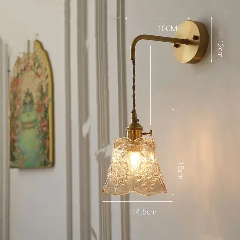 Etched Glass Wall Sconce