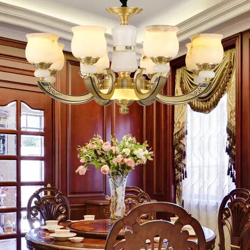 Copper Jade Pendant Light