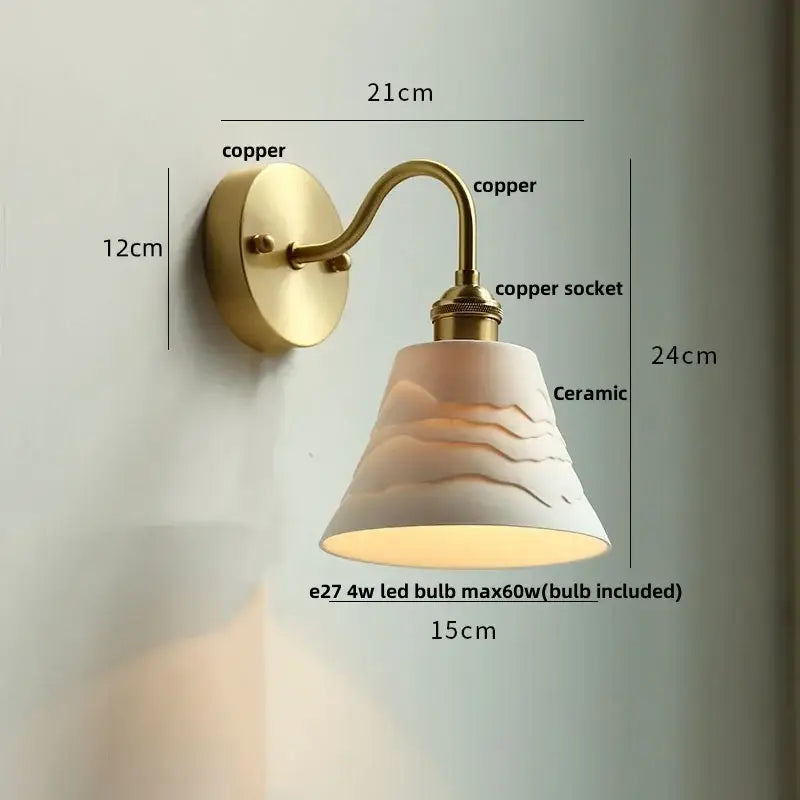Copper Glass Pull-Chain Wall Sconce