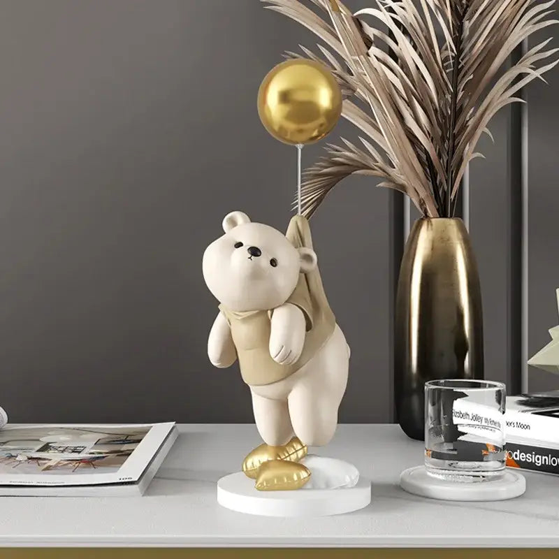 Gold Polar Bear Figurine
