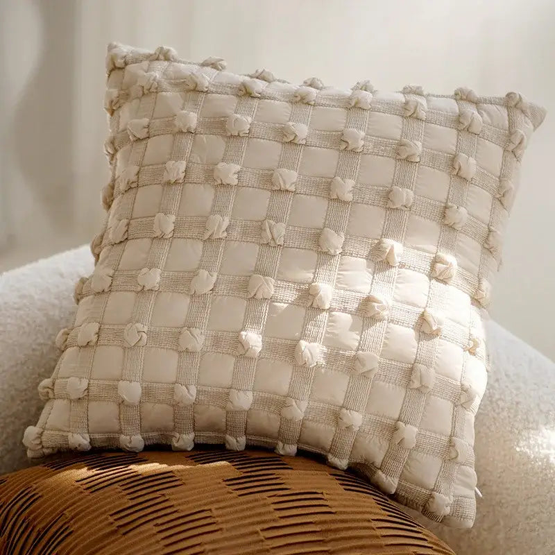 Cream Textured Cushion Cover
