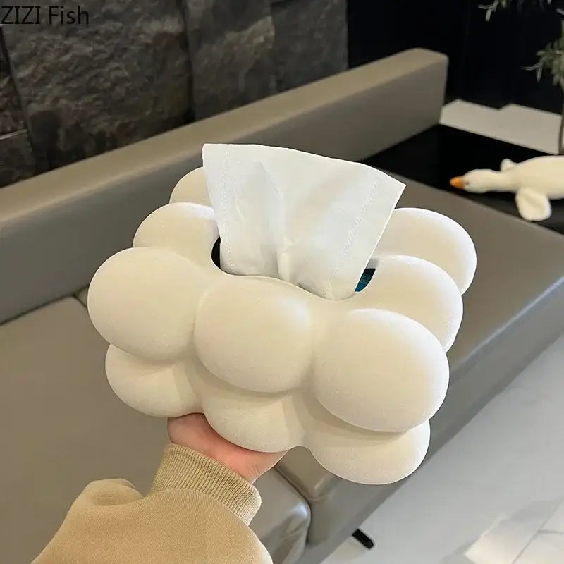 Cream Bubble Tissue Box