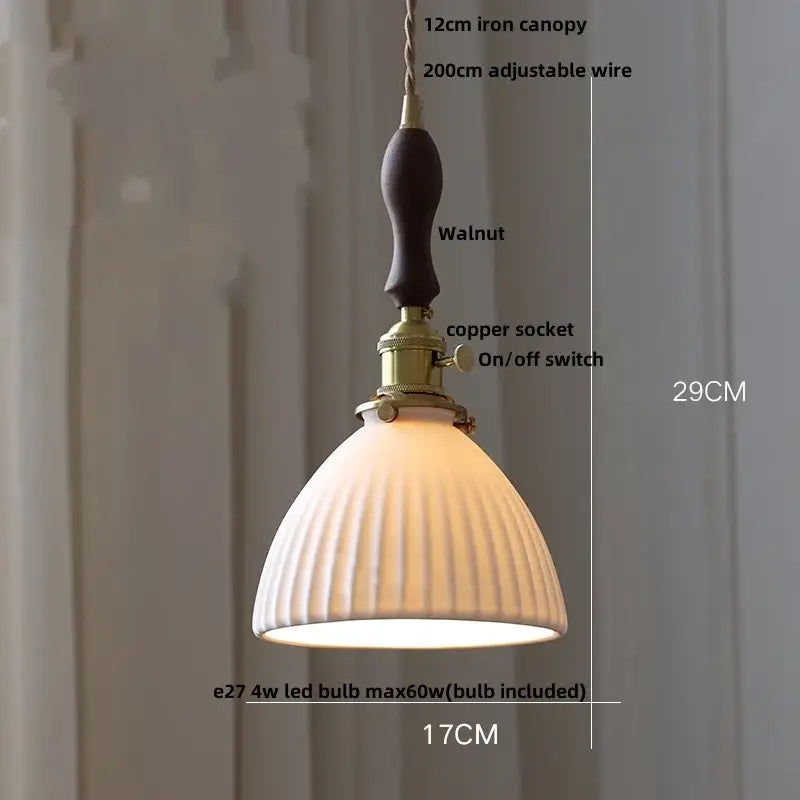 Cream Ceramic LED Pendant