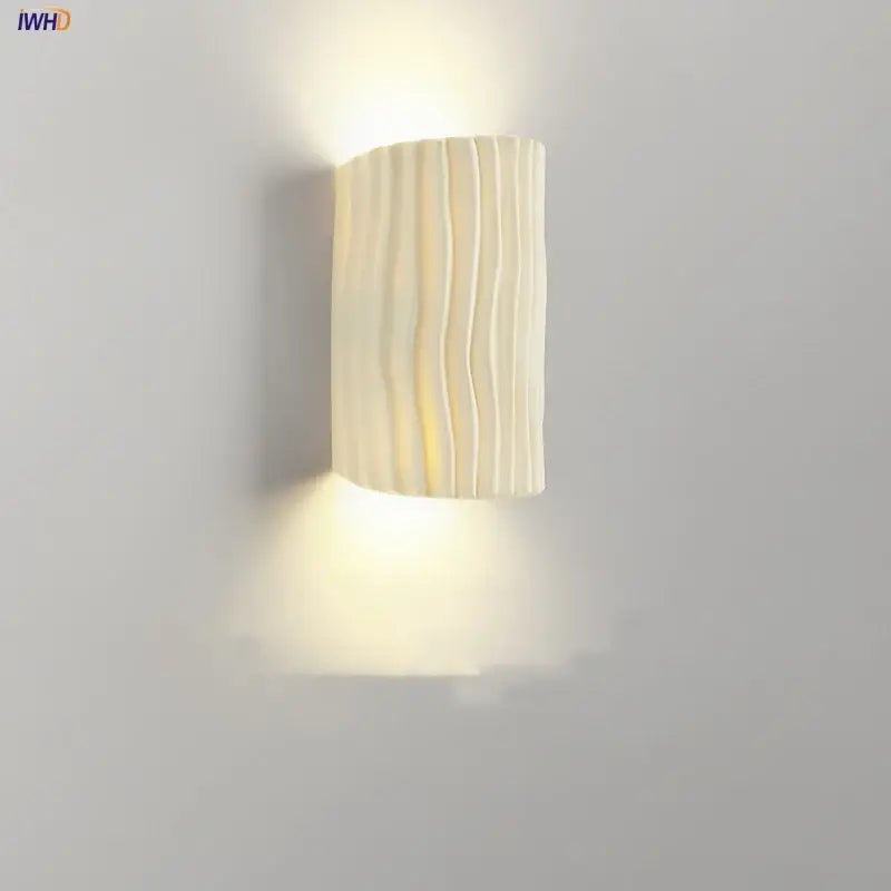 Cream Ridged LED Sconce