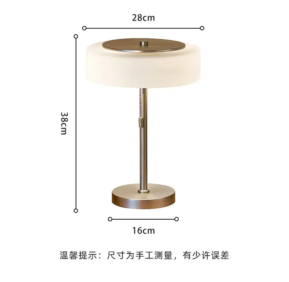 Cream Glass Table Lamp with Brushed Metal Base