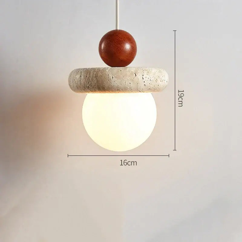 Cream Stone Globe Pendant
