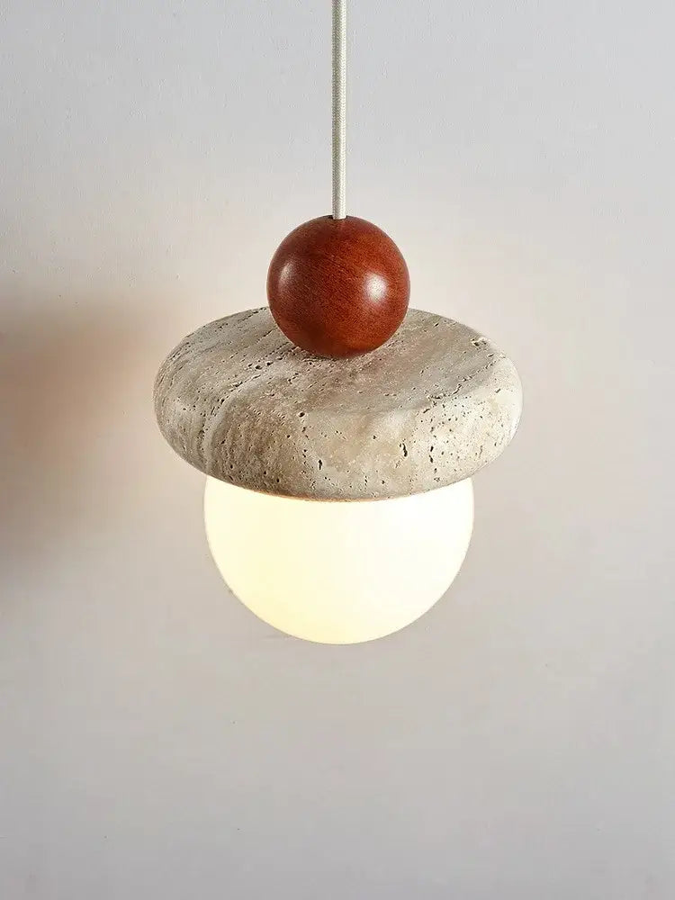 Cream Stone Globe Pendant