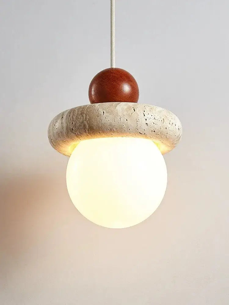 Cream Stone Globe Pendant