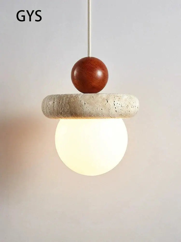 Cream Stone Globe Pendant