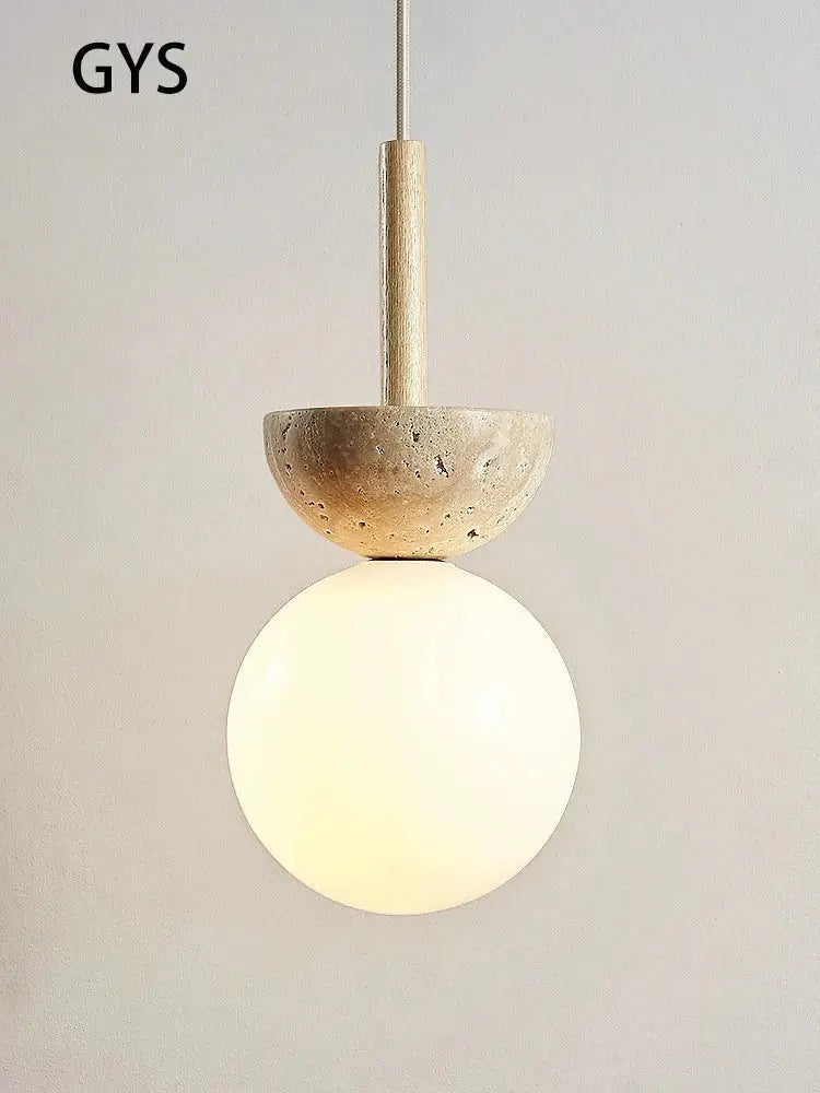 Cream Stone LED Pendant Lamp