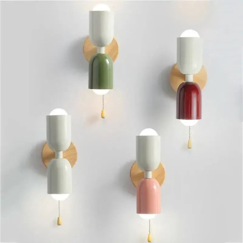 Beige Wooden Wall Lamp