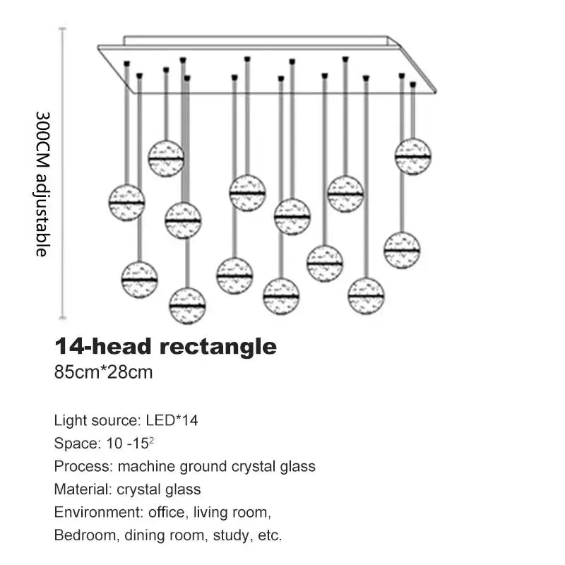 Crystal LED Living Chandelier