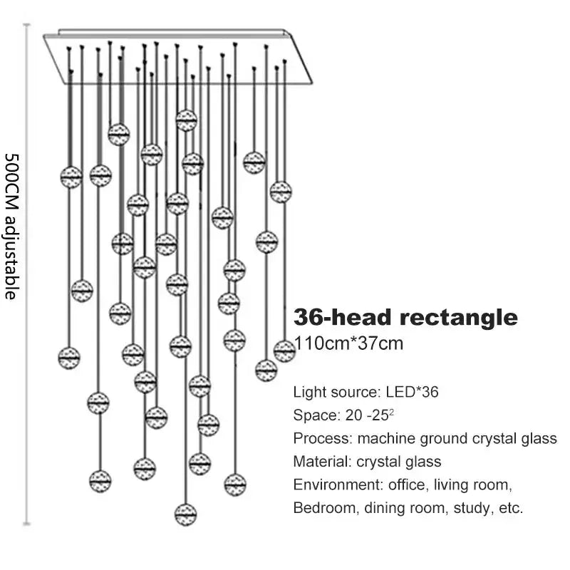 Crystal LED Living Chandelier