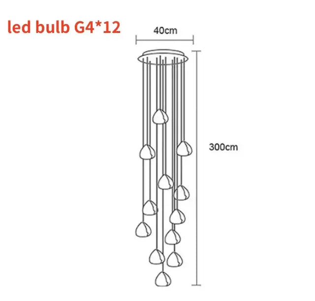 Nordic Crystal Staircase Chandelier