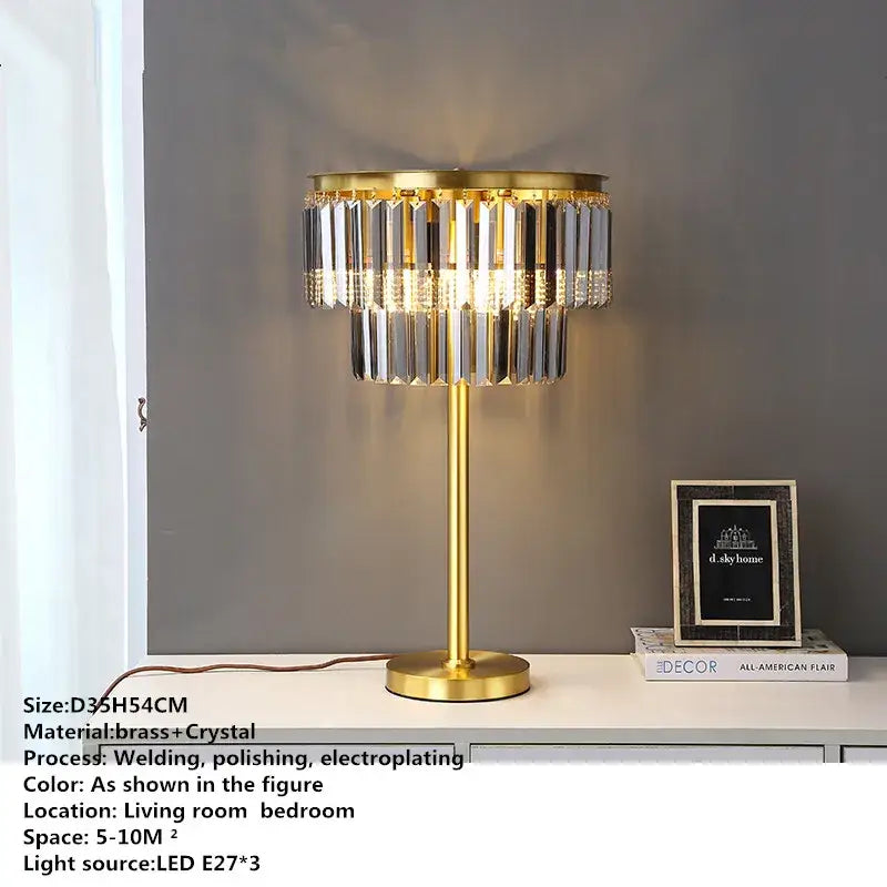 Crystal Brass Floor Lamp with Nordic Design