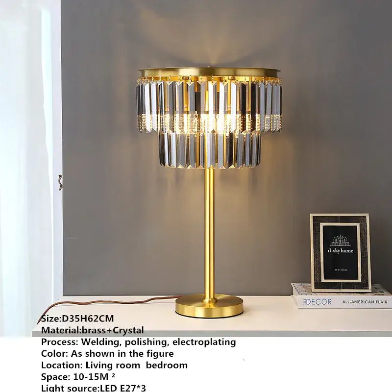 Crystal Brass Floor Lamp with Nordic Design