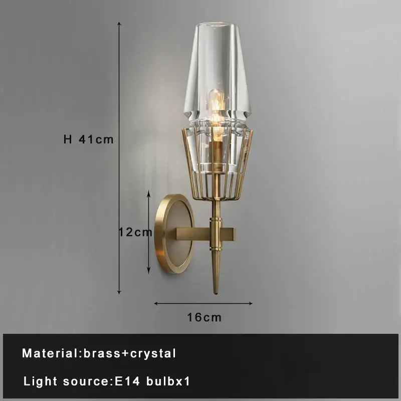 Crystal Brass Glass Pendant