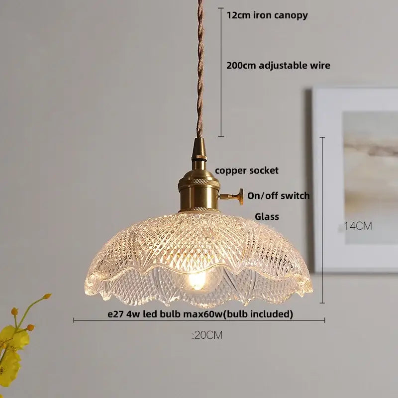Crystal Brass Pendant Light with Cascading Beads