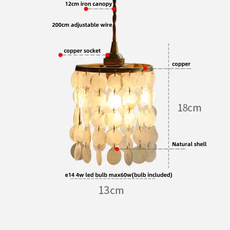 Crystal Brass Pendant Light with Cascading Beads