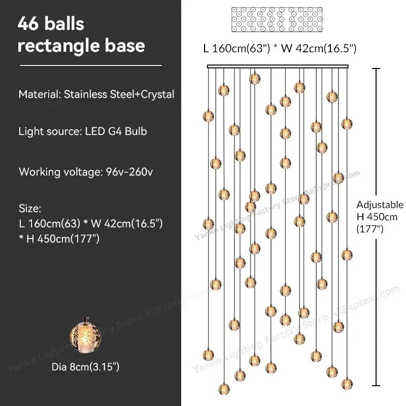 Crystal Bubble Pendant Light for Hospitality Settings