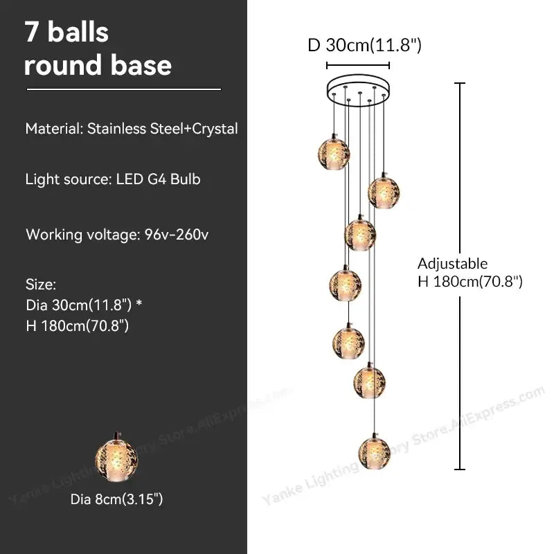 Crystal Bubble Pendant Light for Hospitality Settings