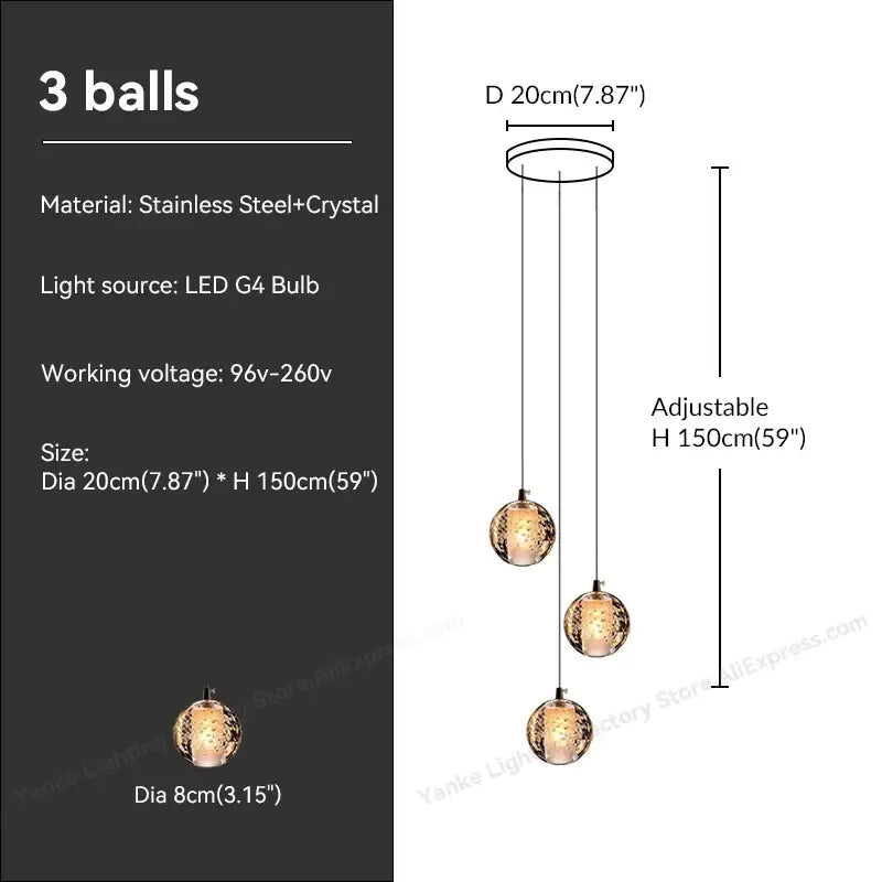 Crystal Bubble Pendant Light for Hospitality Settings