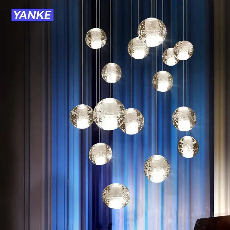 Crystal Bubble Pendant Light for Hospitality Settings