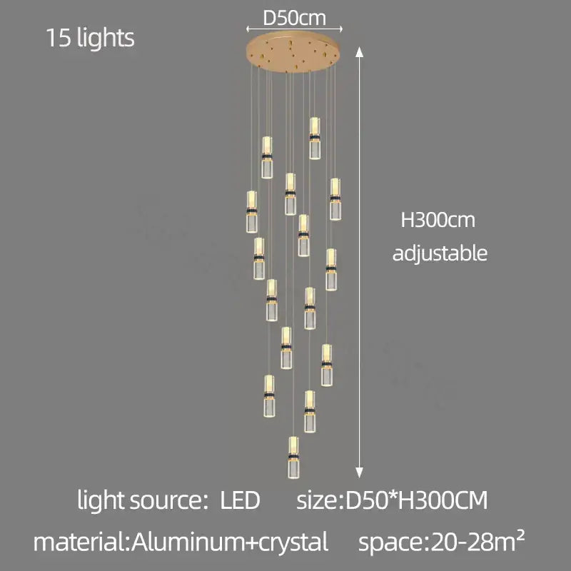 Gold Cascading Stair Light
