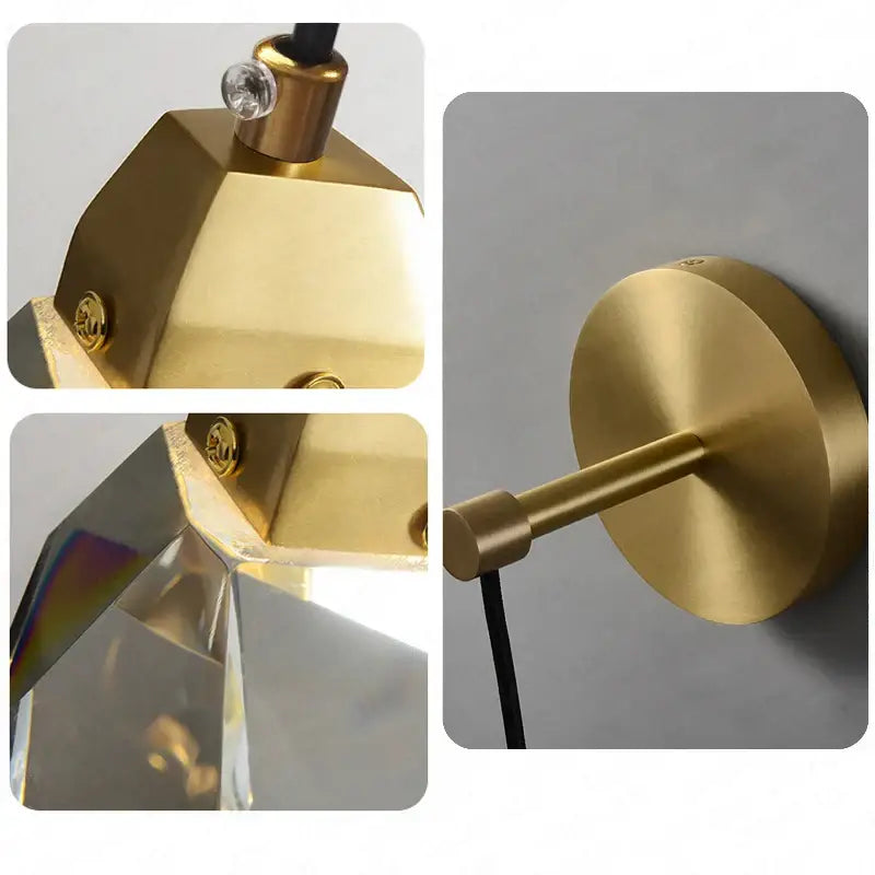 Copper Crystal Bedroom Wall Lamp