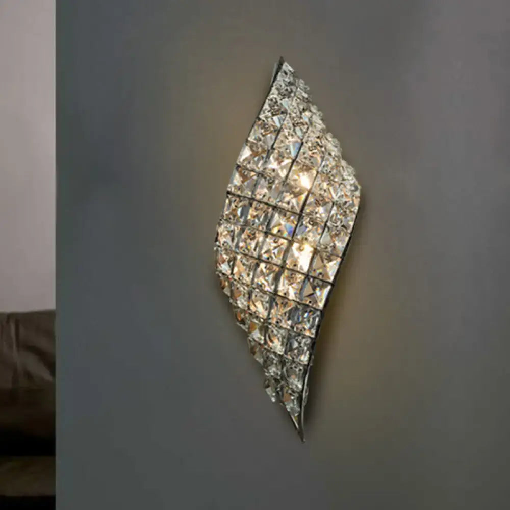 Silver Crystal Stainless Wall Sconce