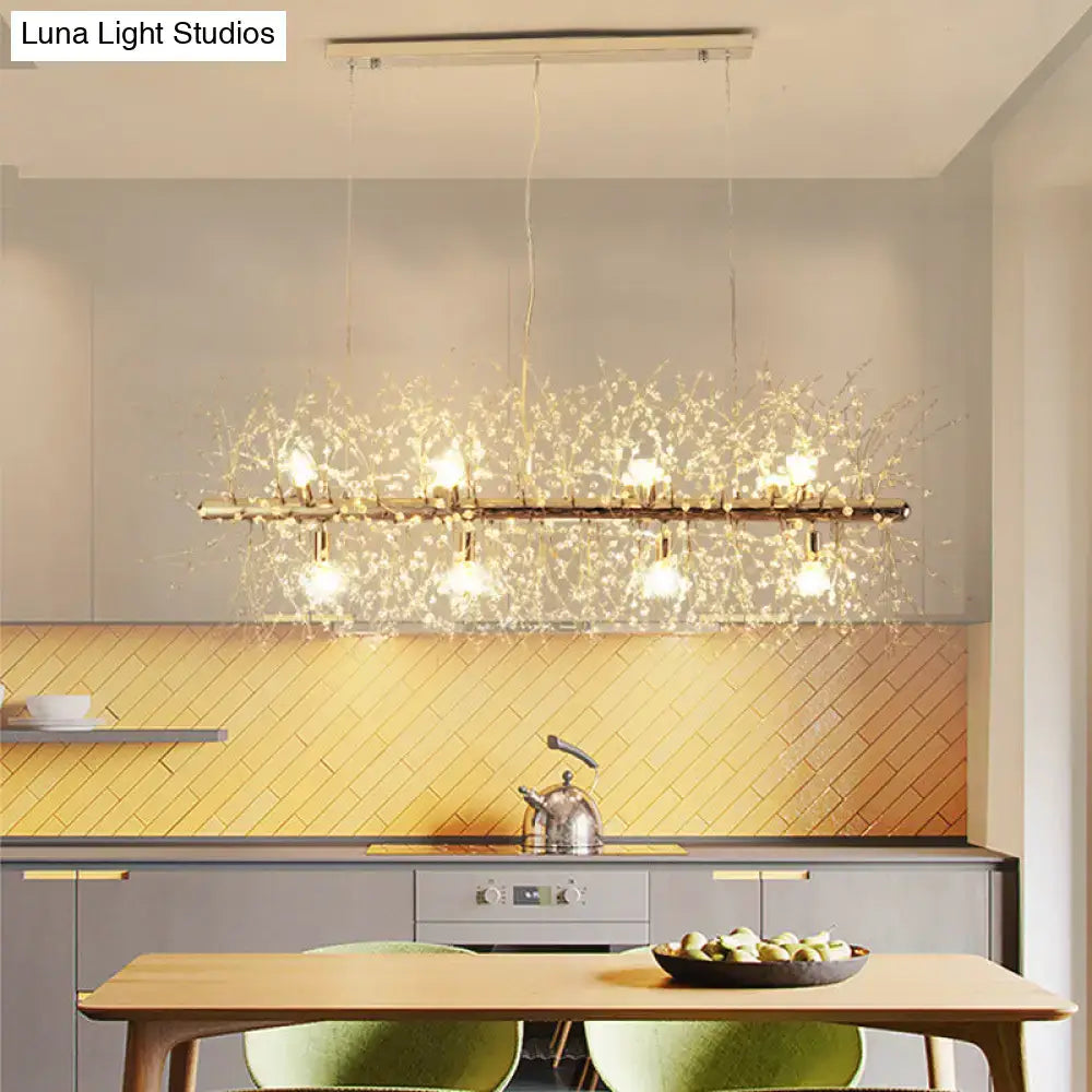 Chrome Gold Flower Ceiling Lamp