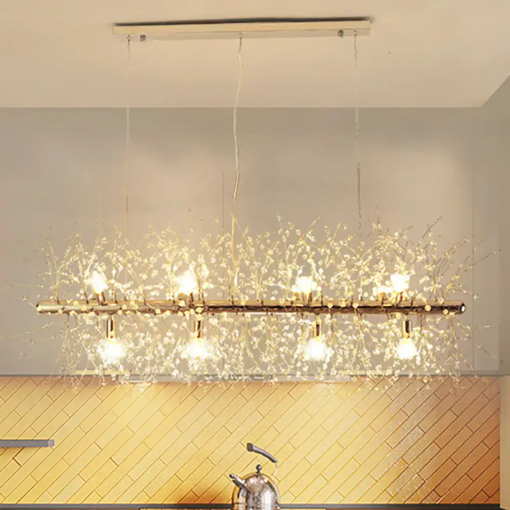 Chrome Gold Flower Ceiling Lamp