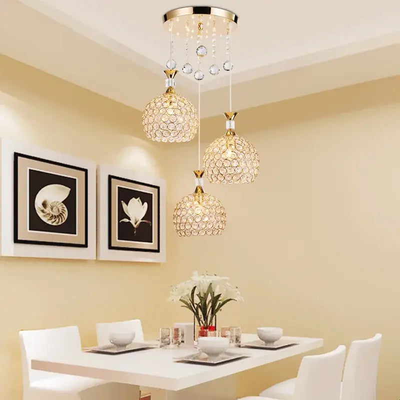Gold Crystal 1-Head Hall Ceiling Chandelier